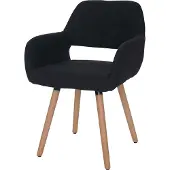 Mendler Esszimmerstuhl MCW-A50 II, Stuhl Küchenstuhl, Retro 50er Jahre Design Textil, schwarz-grau