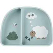 Done by Deer Tiny Farm Unterteilter Teller Stick & Stay, Blue