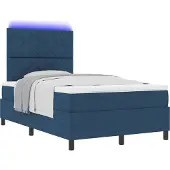 Syfax Boxspringbett mit Matratze mit LED Blau 120 x 200 cm Stoff