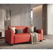 Mendler Modular 2er Sofa Couch Moncalieri Loungesofa Kunstleder 136cm rot