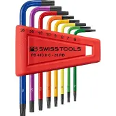 PB Swiss Tools Winkelschraubendreher-Satz, für TX, pulverbeschichtet, 8-teilig