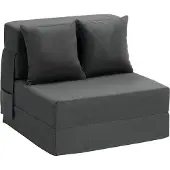 Vevor Klappbares Schlafsofa 3-in-1 Klappbares Sofabett mit 2 Kissen Dunkelgrau Einzelbett