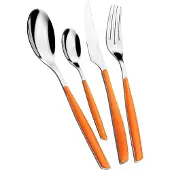 Casa Bugatti BESTECKSET 24er Set für 6 Personen Edelstahl Tafel Besteck Orangefarben