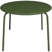 Vente-unique Gartentisch rund - D. 110 cm - Metall - Khaki - MIRMANDE von MYLIA