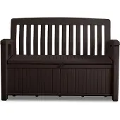 Keter Tepro Patio Bank B132,7 x T63,5 x H89,5 cm mit 227 Liter-Aufbewahrungsfach, espressobraun