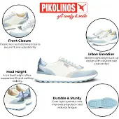 Pikolinos Damen Sneaker aus Leder herausnehmbare Memory Foam Sohle Arrecife W1M, Größe:40 EU, Farbe:Blau