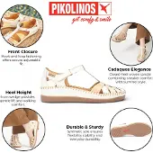 Pikolinos Damen Sandale Leder geschlossen T-Riemen Wedge Cadaques W8K-0705C1, Größe:41 EU, Farbe:Weiß