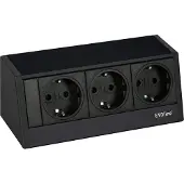 Evoline R-Dock Steckdosenelement 3xSchuko schwarz - Tischsteckdose, 3 Schukosteckdosen, schwarz, max. 3500W, 1 Stück