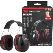 Peltor Kapselgehörschutz PELTOR Optime III H540A, SNR 34 dB, gepolsterter Kopfbügel, verstellbar, schwarz-rot