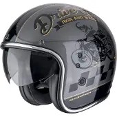 Scorpion Belfast Evo Drive Fast Schwarz Grau Goud Jethelm Größe M
