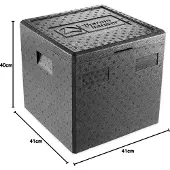Thermohauser EPP Thermobox Pizza zwart met deksel - 41,5 liter - 41 x 41 x 40 cm - Pizzabox