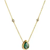 Thomas Sabo KE2331-971-6-L50V Damen-Kette Elyndra Grüner Stein