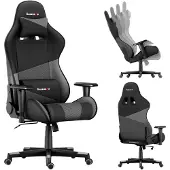 Huzaro Force 6.2 | Gaming Stuhl Bürostuhl Schreibtischstuhl Gamer Stoff | bis 130 kg belastbar | Höhenverstellbar Kopfstütze Lendenstütze | Grau