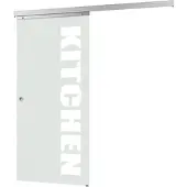 Inova Glasschiebetür KITCHEN 75,5 x 203,5 cm, Zimmertür aus Glas, Komplettset mit Griffmuschel, ohne Softclose