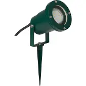 Brilliant grüner Außenspieß FASCO | schwenkbarer Kopf | mit geeignetem Leuchtmittel dimmbar | Strahler für Baumbeleuchtung | 1x GU10 Fassung max. 20 Watt