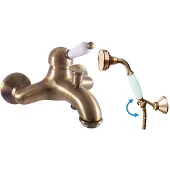 RAV copy of Badewannenarmatur LABE Wandmontage in Chrom, Gold oder Messing SLEZAK Ihre Wahl: Mit Handbrause mit schwenkbarem Halter,