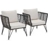 TecTake Garten-Loungesessel Sundo im Rope-Design