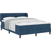 Syfax Boxspringbett mit Matratze mit Kopfteil Blau 140 x 200 cm Stoff
