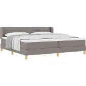 Syfax Boxspringbett mit Matratze Taupe 200 x 200 cm Stoff