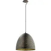 Eglo Pendellampe Safi, 1 flammige Vintage Pendelleuchte im Industrial Design, Retro Hängelampe aus Stahl, Ø: 40,5 cm, Farbe: Braun, gold, Fassung: E27