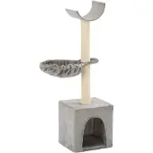 Syfax Katzen-Kratzbaum mit Sisal-Kratzsäulen 105 cm Grau