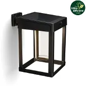 Philips Solar-Sensorwandlampe Camill schwarz/klar 14 x cm, schwarz, Kunststoff, Modern, Solarleuchte außen