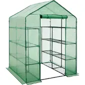 TecTake Foliengewächshaus Antonius 3,6 m³, mit 16 Regalebenen 143 x 143 x 195 cm