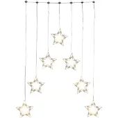 Konstsmide - LED Lichtervorhang mit 7 Sternensilhouetten, Maße Sterne: B: 18 cm, H: 18, 5 cm, 70 warm weiße Dioden, 24V Außentrafo, transparentes Kabel ; 4043-103
