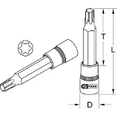 Ks Tools 918.1641, Buchse, 1/2", Metrisch/imperial, 1 Kopf/Köpfe, T15, Chrom-Vanadium-Stahl