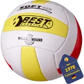 Best Sporting Volleyball Soft Pro Größe 5, weiß/gelb/rot oder weiß/hellblau/blau