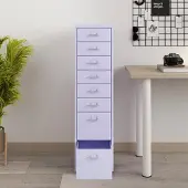 En.casa Rollcontainer Kökar mit 8 Schubladen 109x28x41 cm Lila