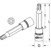 Ks Tools 917.1294, Buchse, 1/2", 1 Kopf/Köpfe, T25, Chrom-Vanadium-Stahl, 2,2 cm