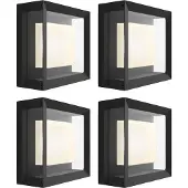 Philips Hue Econic Wandleuchte White & Color Schwarz modern 4er-Pack