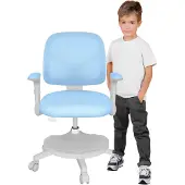 MarkAdler Junior 5.0 | Kinder Schreibtischstuhl Ergonomischer Kinderdrehstuhl | Fußablage | Sitztiefe einstellen | Verstellbare Armlehnen | Blau