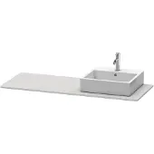 Duravit XSquare Konsole, 1 Ausschnitt rechts, 1400x16x550mm, XS060GR3939, Farbe: Nordic Weiß Seidenmatt Lack