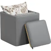 HOMCOM Sitzhocker Kunstleder, MDF Grau