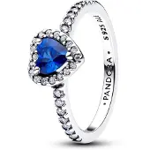 Pandora 198421C09 Silber Damenring Erhabenes Herz Prinzessinnenblau