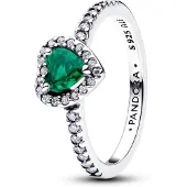 Pandora 198421C07 Silber-Ring für Damen Erhabenes Herz Royales Grün