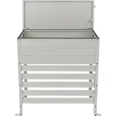 Mendler Aluminium Verkleidung für Klimaanlage/Wärmetauscher MCW-P94, Abdeckung Aufbewahrungsbox 110x96x43cm grau-weiß