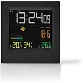 Nedis Wetterstation - Innen- und Aussenbereich - Inklusive schnurloser Wettersensor - Wettervorhesage - Zeitdisplay - LED - Weckerfunktion