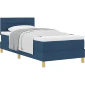 Syfax Boxspringbett mit Kissen mit Kopfteil Blau 100 x 200 cm Stoff