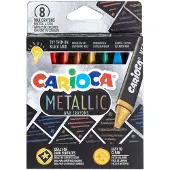 Carioca Metallic Maxi Wax, 8 Stück(e), Blau, Gold, Grün, Orange, Pink, Rot, Violett, Gelb, Dreieck, Wachs, Junge/Mädchen, Karton mit Aufhänger