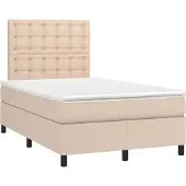 vidaXL Boxspringbett Matratze Cappuccino-Braun 120x190 cm Kunstleder
