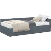 Syfax Eckbettgestell mit Matratze Sonstiges 2 pcs Grau Samt