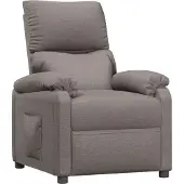 Syfax Relaxsessel Stoff Taupe mit manueller Liegefunktion 71,5 x 93 x 98 cm