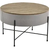 En.casa Couchtisch Beistelltisch Wohnzimmertisch Sofatisch Ablage Rund Wallnussoptik/Grau []