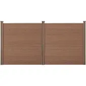 Neu.holz WPC Gartenzaun mit Pfosten Sichtschutz Windschutz Lamellenzaun Zaun 183x357cm []