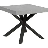 Itamoby Ausziehbarer Tisch 90x90/194 cm Clerk Zementplatte - Beine in Anthrazit