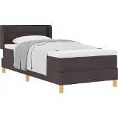 Syfax Boxspringbett mit Matratze Dunkelbraun 190 x 90 cm Stoff