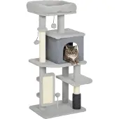 PawHut Kratzbaum 104 cm mehrstöckiger Katzenbaum mit Katzenhöhle Bett Kratzbrett